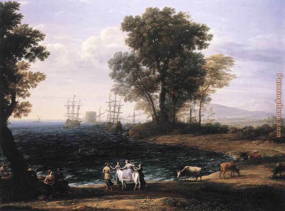 Coast Scene with the Rape of Europa painting - Claude Lorrain Coast Scene with the Rape of Europa art painting